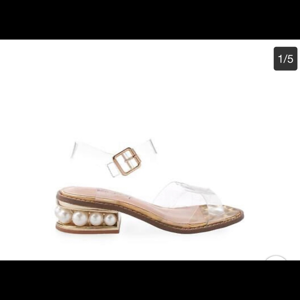 Gold pearl sandals
